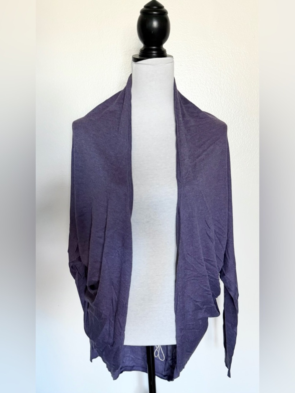 Lauren Ralph Lauren Plum Open-Front Lightweight Cardigan